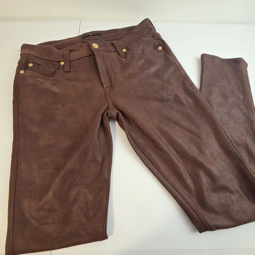 7 For All Mankind The Skinny Coated Jeans 28x30 AU0150660C EUC Made In USA